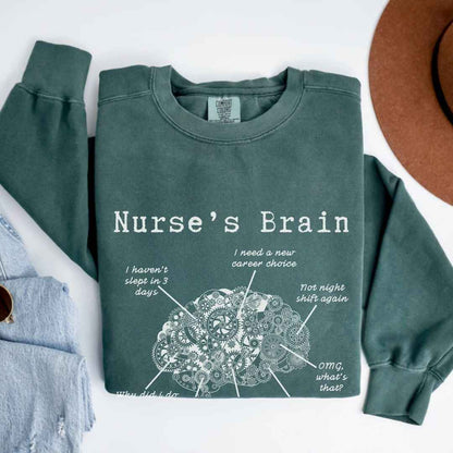 Nurse's Brain Funny Sweatshirt