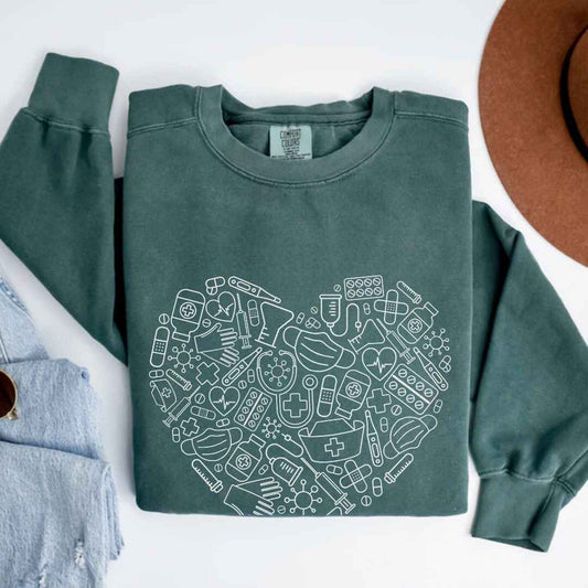 For The Love Of Medicine Heart Sweatshirt