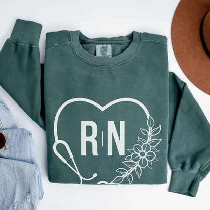 Registered Nurse Heart Stethoscope Sweatshirt