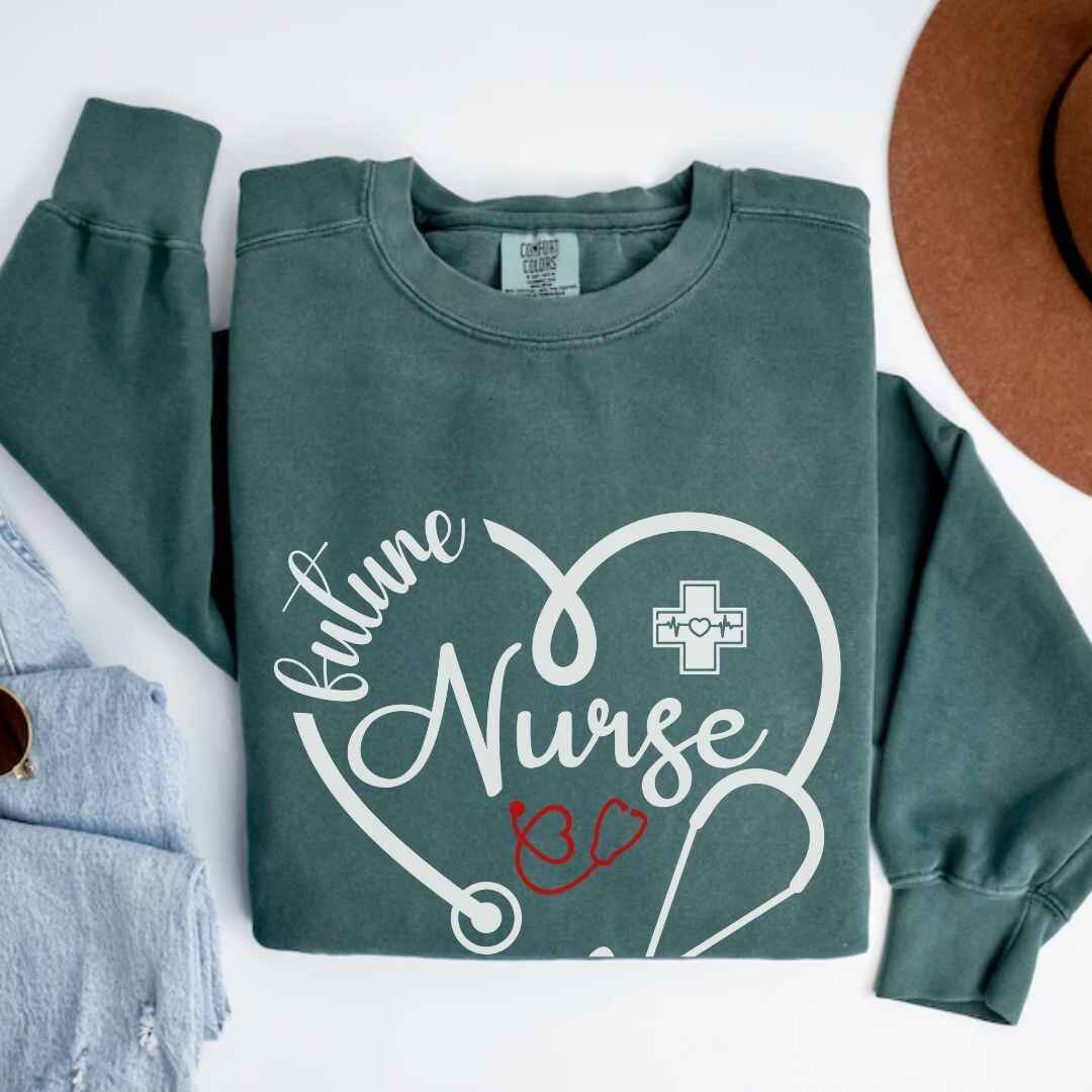 Future Nurse Heart Stethoscope Sweatshirt