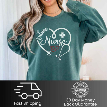 Future Nurse Heart Stethoscope Sweatshirt