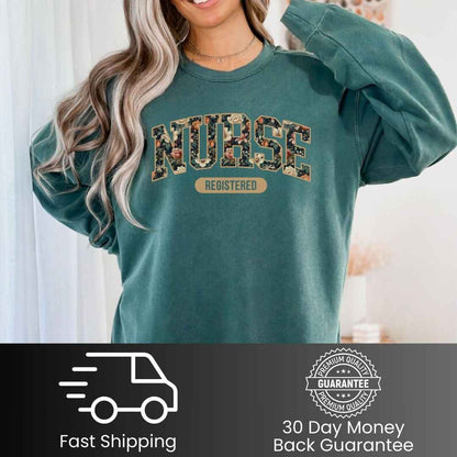 Registered Nurse Fall Floral College Sweatshirt