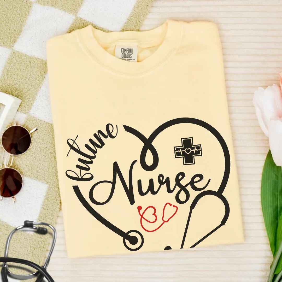 Future Nurse Heart Stethoscope T-shirt