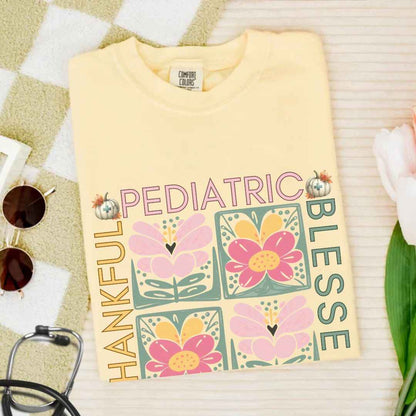 Thankful & Blessed Pediatric Nurse Fall T-shirt