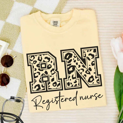 Registered Nurse RN Leopard Print T-shirt