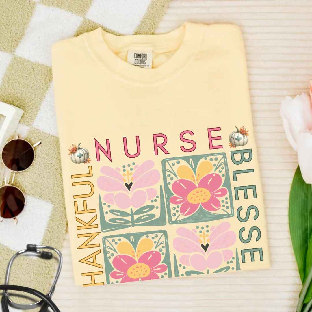 Thankful & Blessed General Nurse Fall T-shirt