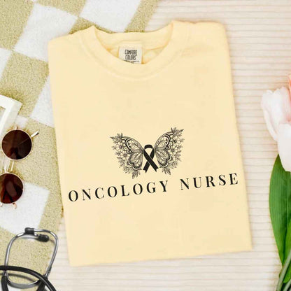 Oncology Nurse Cancer Butterfly Minimalist T-shirt