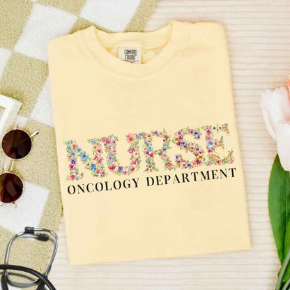 Oncology Nurse Oncology Department Floral T-shirt