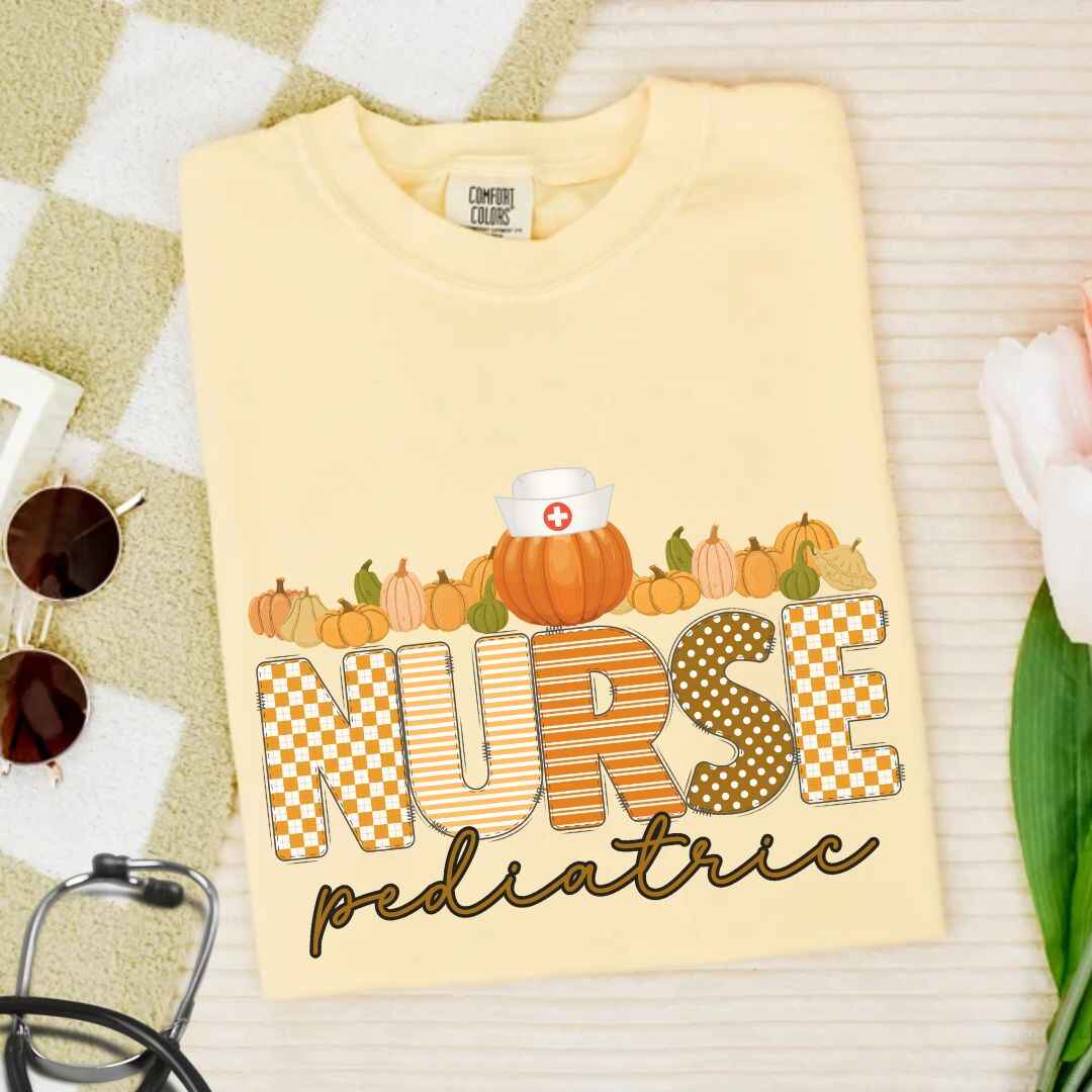 Pediatric Nurse Pumpkin Fall T-shirt