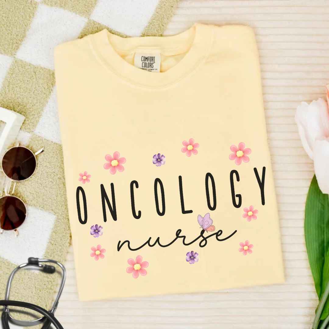 Oncology Nurse Floral T-shirt