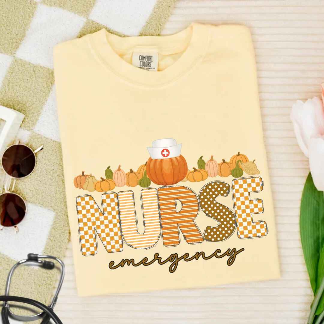 Emergency Nurse Pumpkin Fall T-shirt