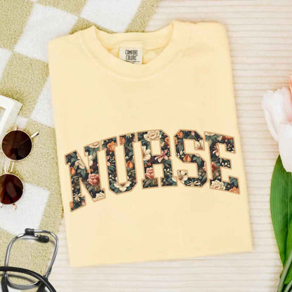 General Nurse Fall Floral College T-shirt