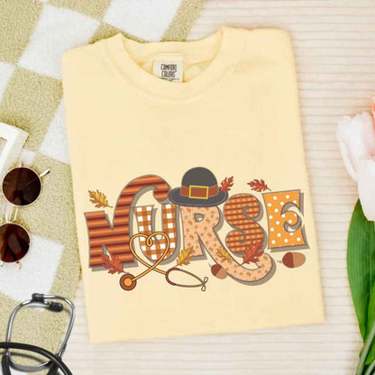 Thanksgiving Fall Nurse T-shirt