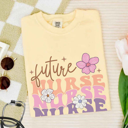 Retro Wavy Future Nurse T-shirt