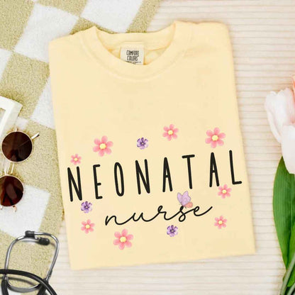 Nicu Neonatal Nurse Floral T-shirt