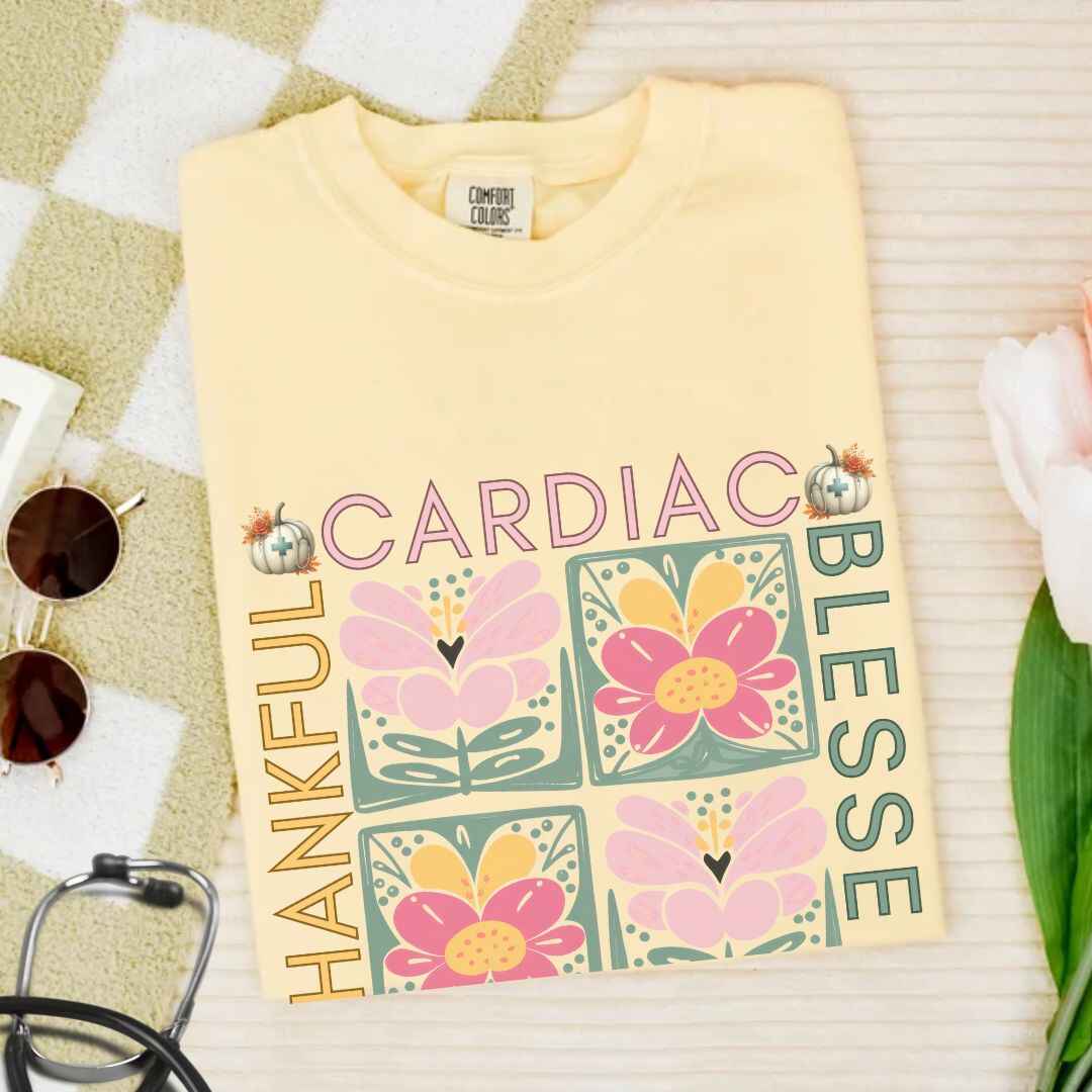 Thankful & Blessed Cardiac Nurse Fall T-shirt