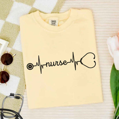 Minimalist Nurse EKG Stethoscope T-shirt