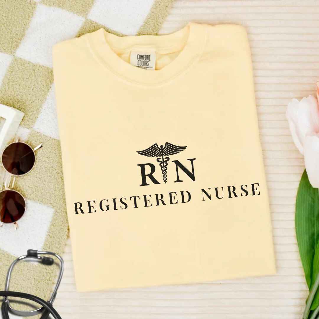 Registered Nurse Medical 'Caduceus' Symbol Minimalist T-shirt