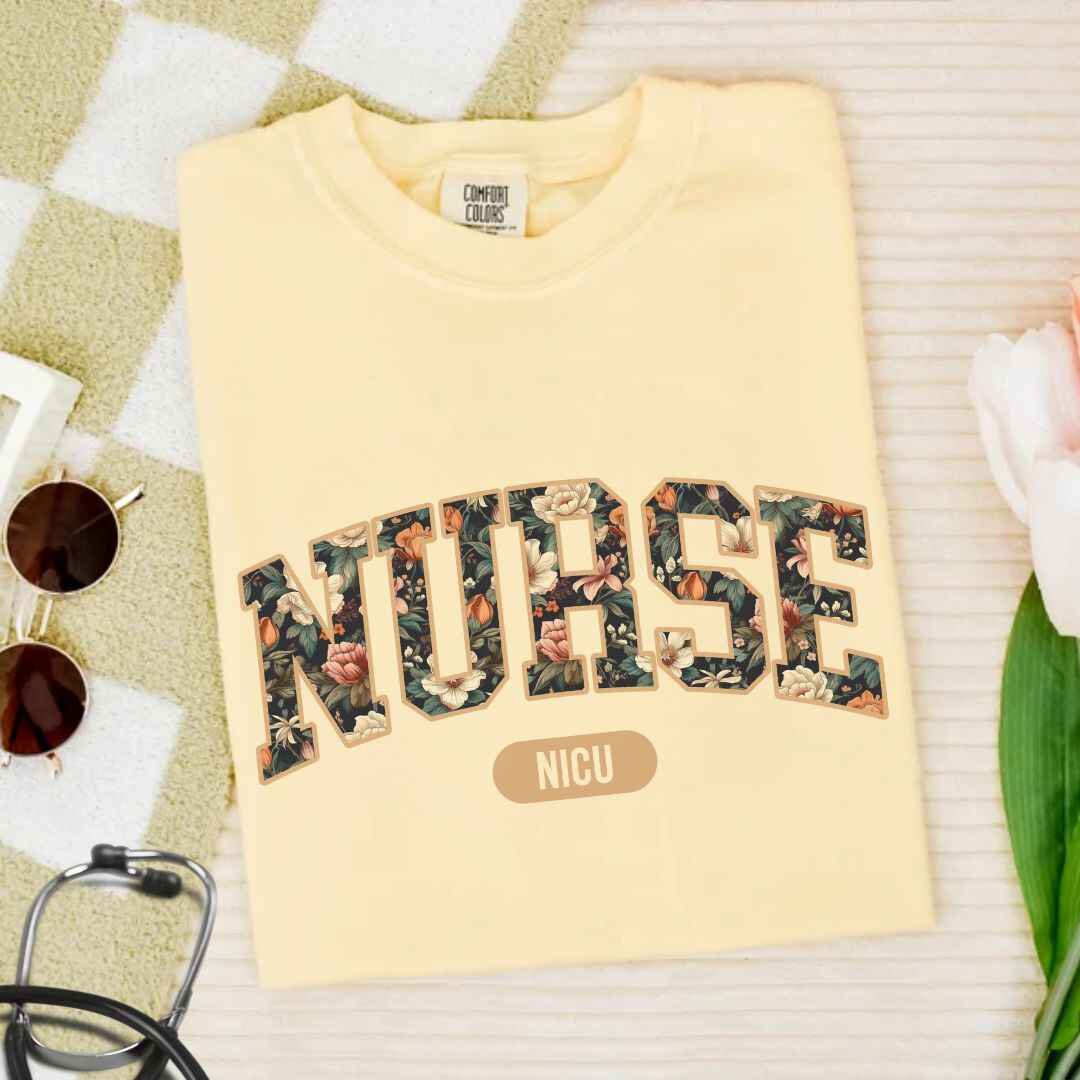 Nicu Neonatal Nurse Fall Floral College T-shirt