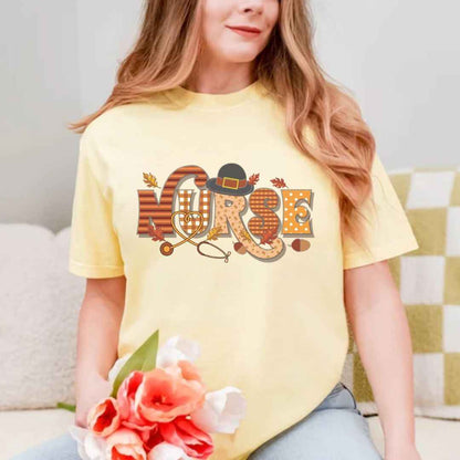 Thanksgiving Fall Nurse T-shirt