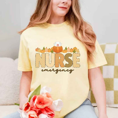 Emergency Nurse Pumpkin Fall T-shirt