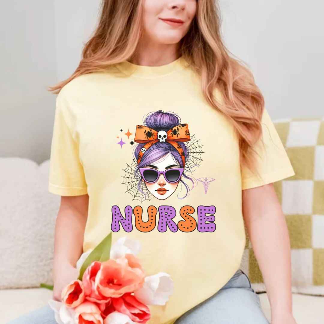 General Nurse Messy Hair Halloween T-shirt