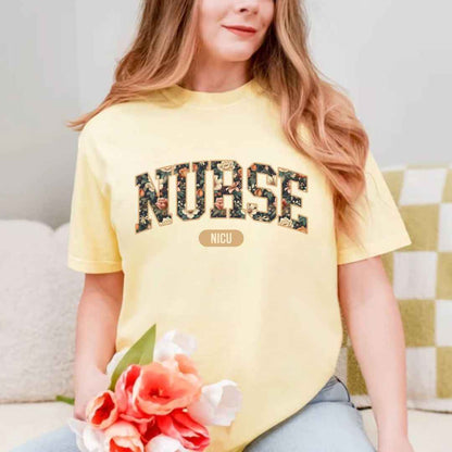 Nicu Neonatal Nurse Fall Floral College T-shirt