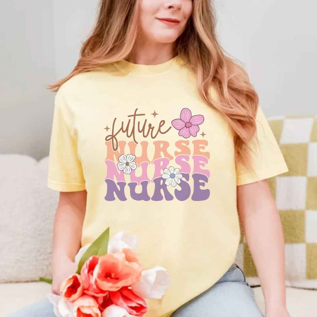 Retro Wavy Future Nurse T-shirt