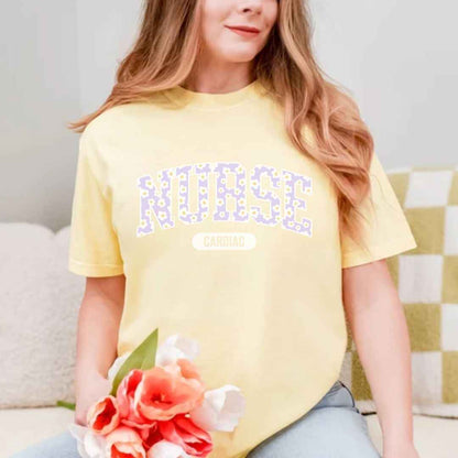 Cardiac Nurse Bright Floral College T-shirt