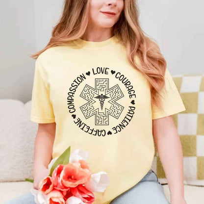 Compassion, Love, Courage Medical Symbol T-shirt