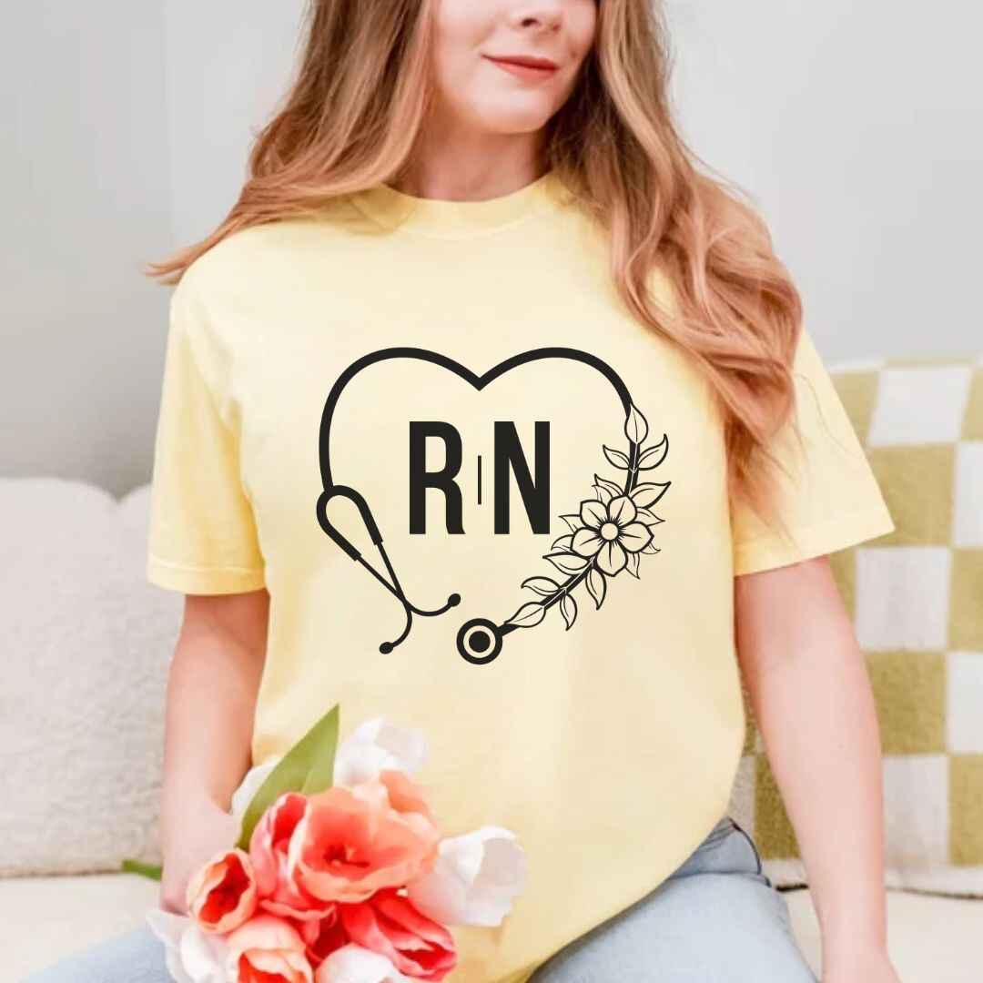 Registered Nurse Heart Stethoscope T-shirt