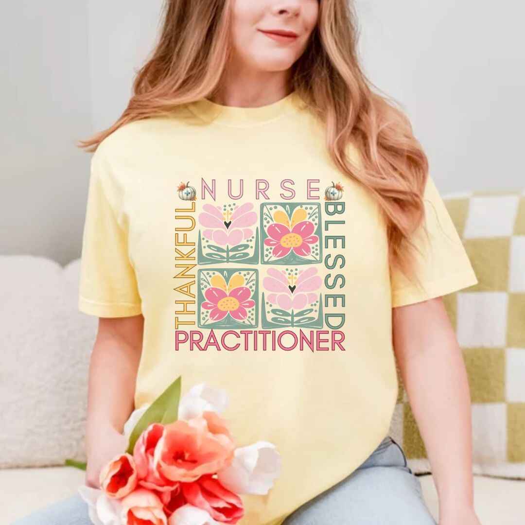 Thankful & Blessed Nurse Practitioner Fall T-shirt