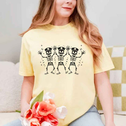 Spooky Dancing Skeletons Funny Nurse T-shirt