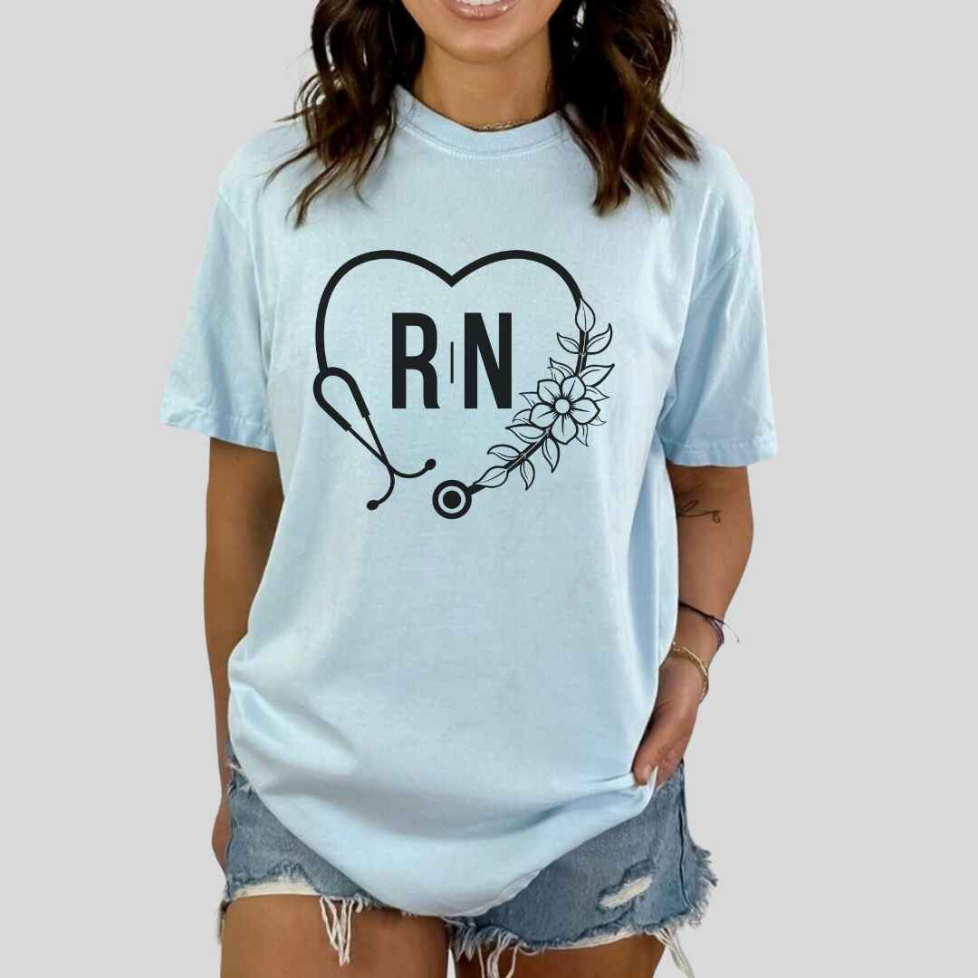 Registered Nurse Heart Stethoscope T-shirt