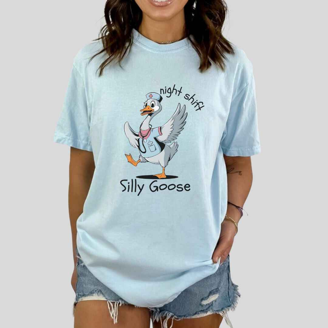 Night Shift Silly Goose Funny T-shirt