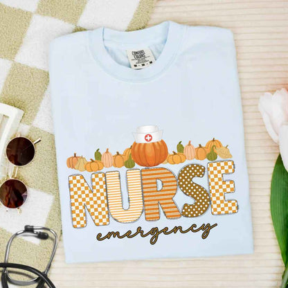 Emergency Nurse Pumpkin Fall T-shirt