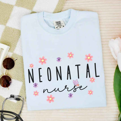 Nicu Neonatal Nurse Floral T-shirt