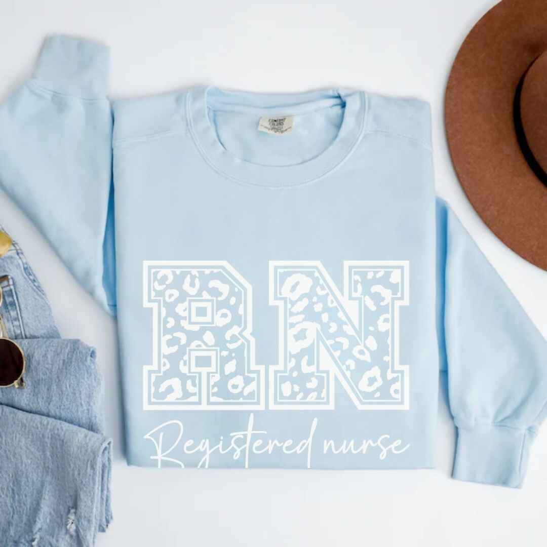 Registered Nurse RN Leopard Print Sweatshirt