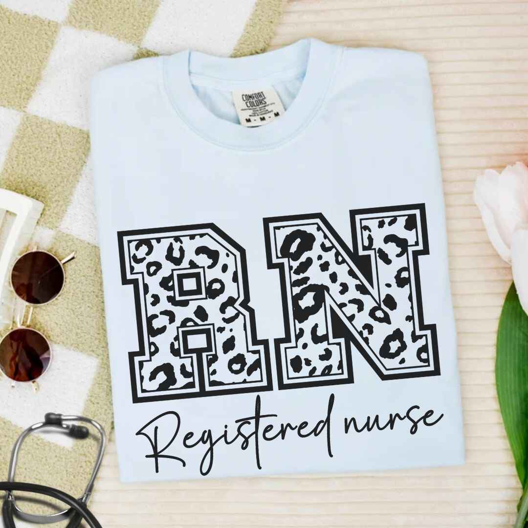 Registered Nurse RN Leopard Print T-shirt