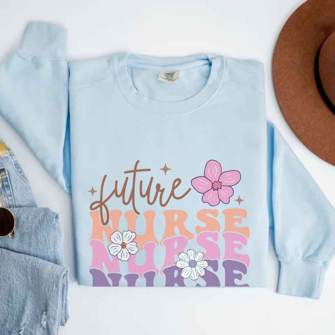 Retro Wavy Future Nurse Sweatshirt