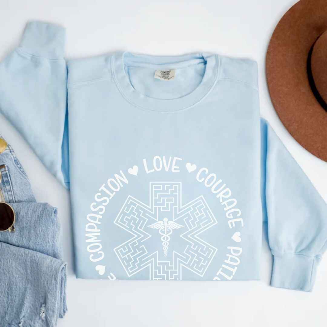 Compassion, Love, Courage Medical Symbol Sweatshirt