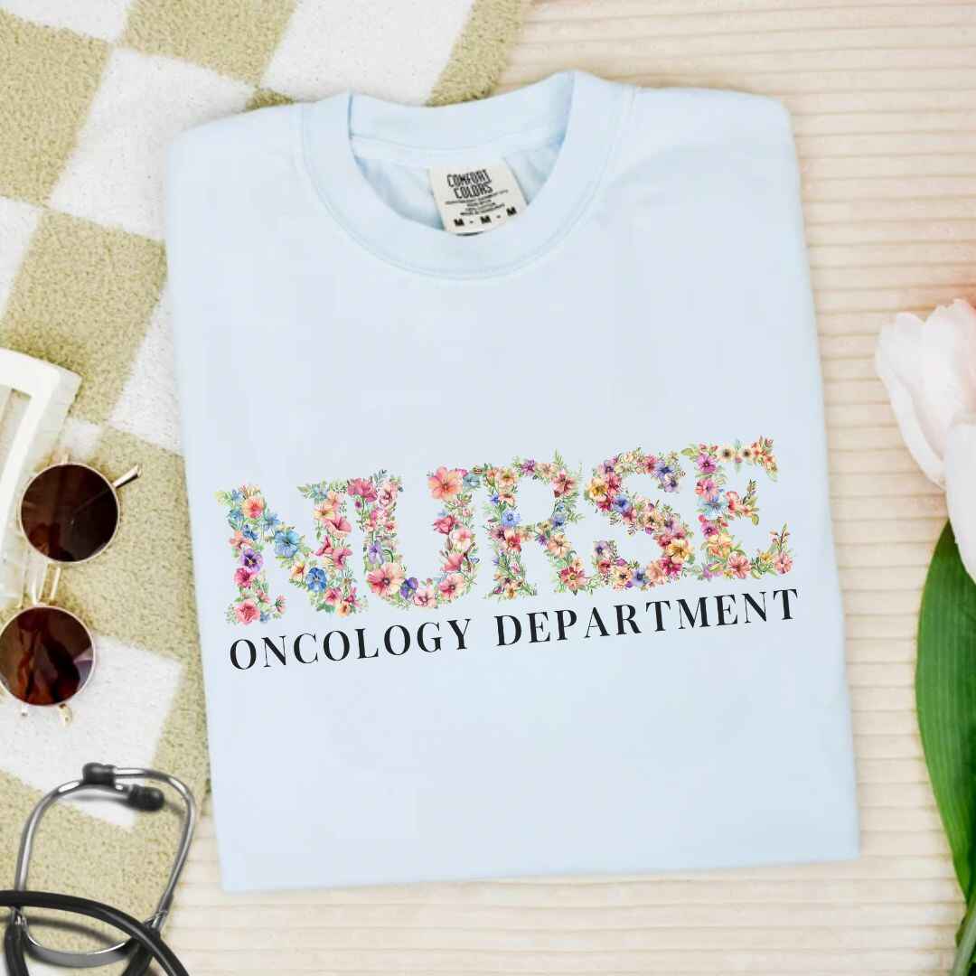 Oncology Nurse Oncology Department Floral T-shirt