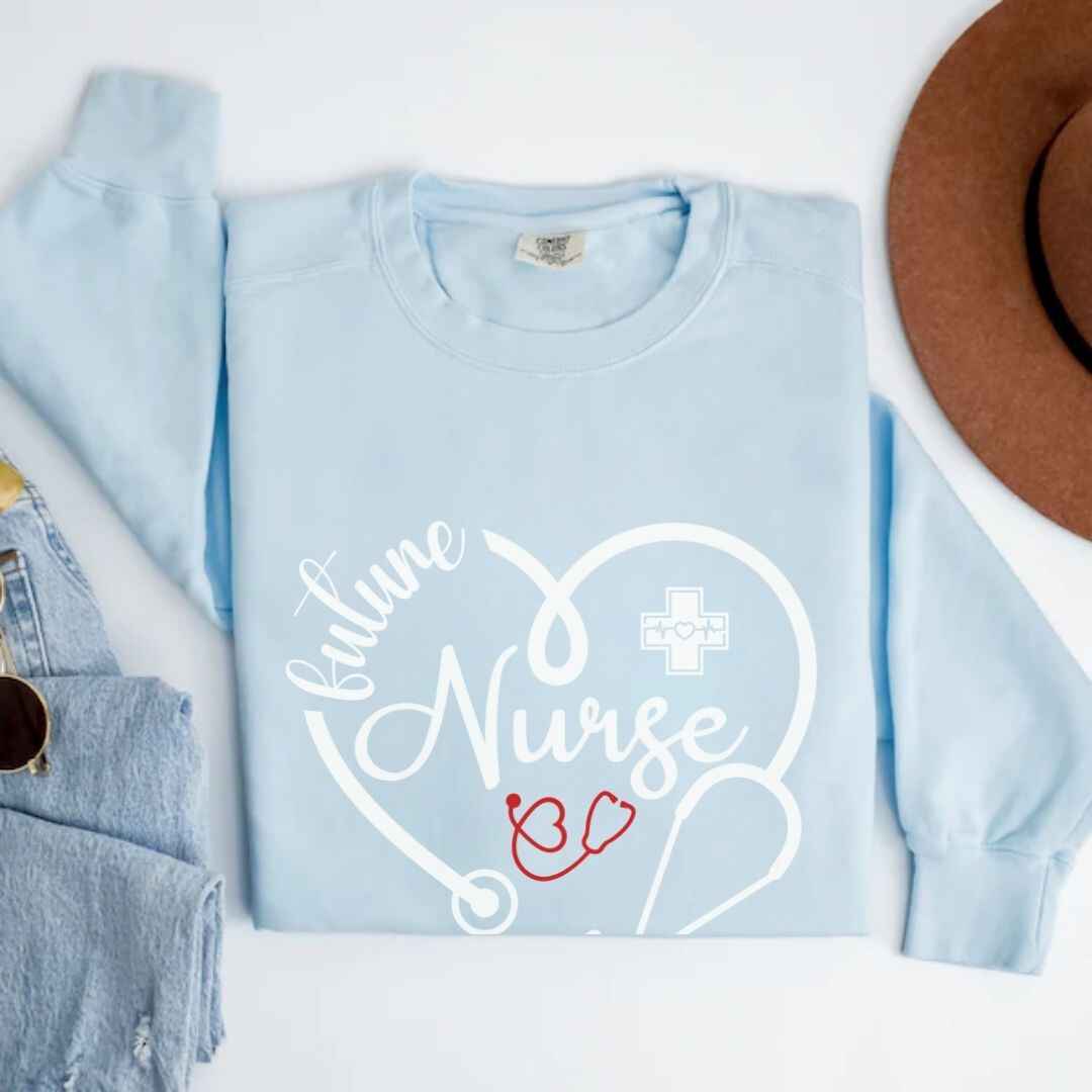 Future Nurse Heart Stethoscope Sweatshirt