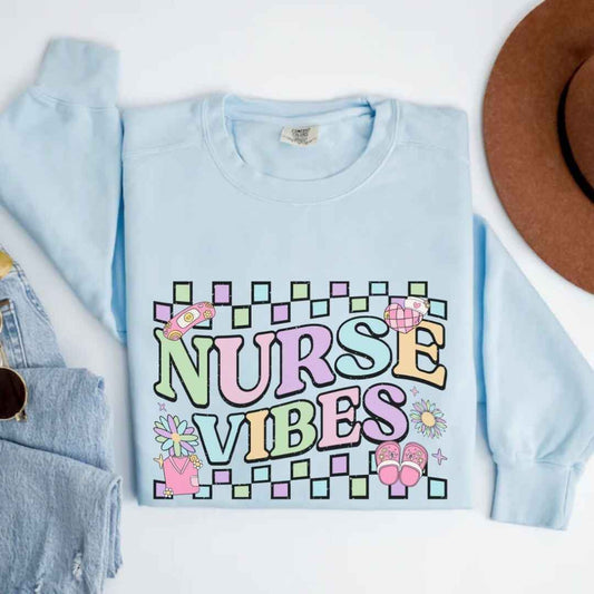 Retro Nurse Vibes Nurse Sweatshirt