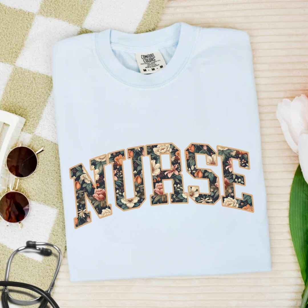 General Nurse Fall Floral College T-shirt