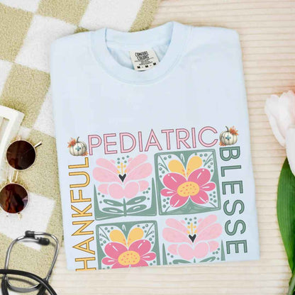 Thankful & Blessed Pediatric Nurse Fall T-shirt