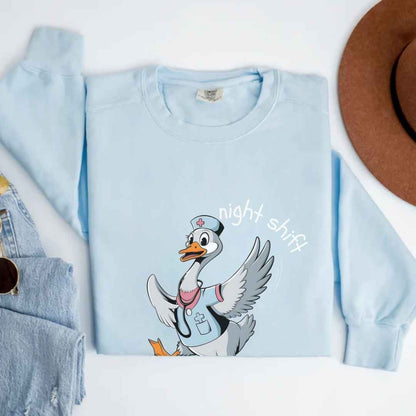 Night Shift Silly Goose Funny Sweatshirt