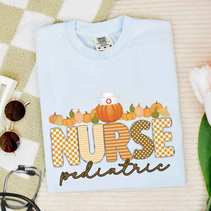 Pediatric Nurse Pumpkin Fall T-shirt