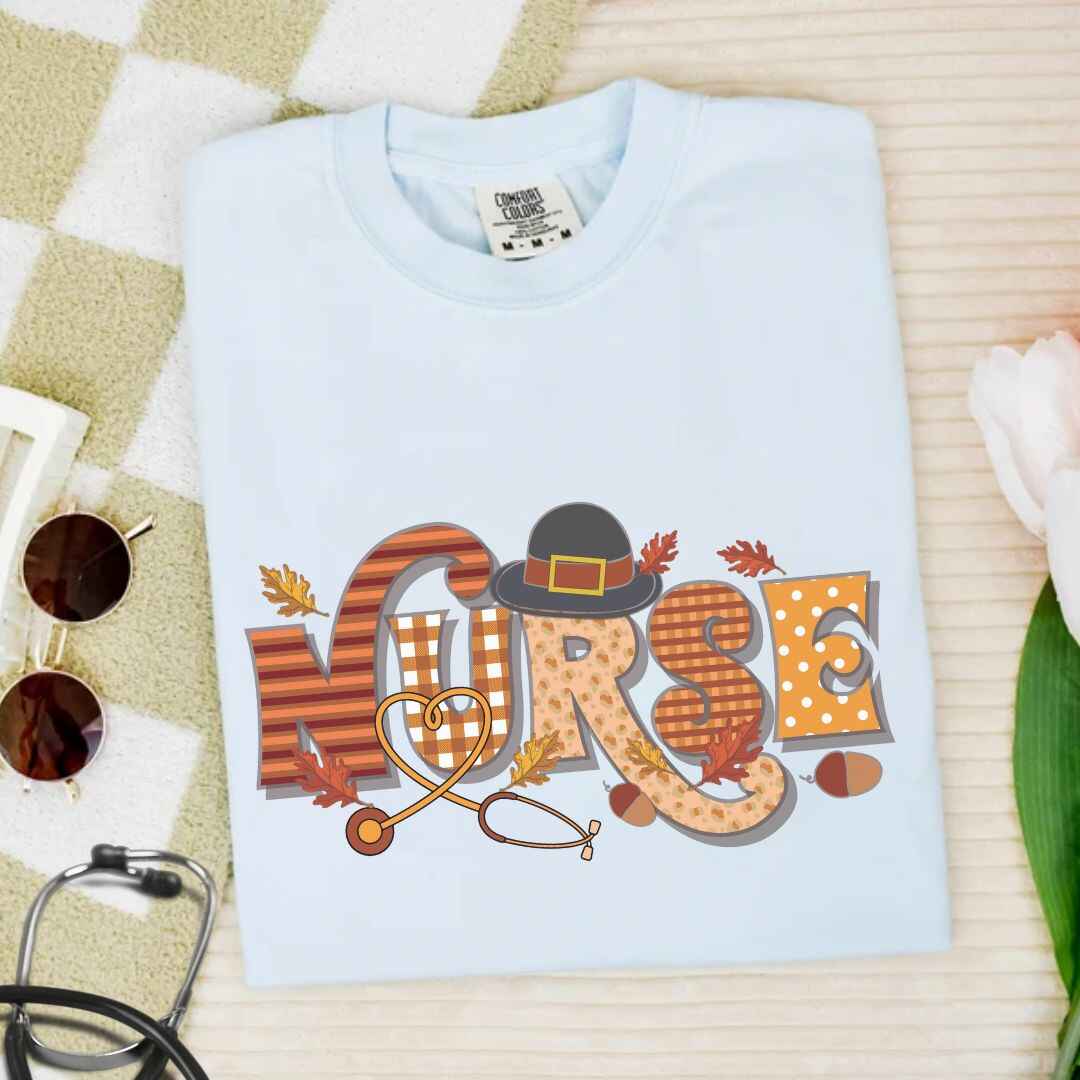 Thanksgiving Fall Nurse T-shirt