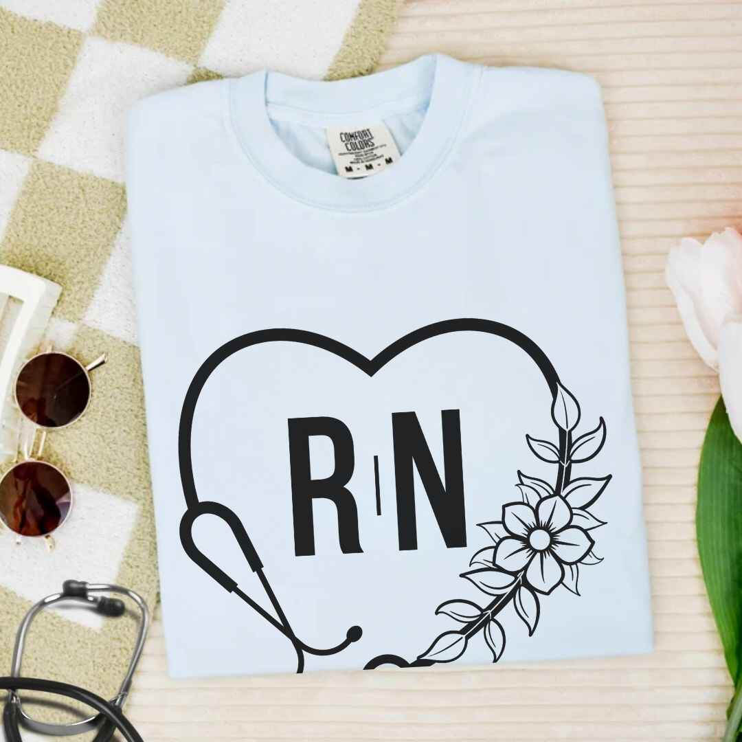 Registered Nurse Heart Stethoscope T-shirt